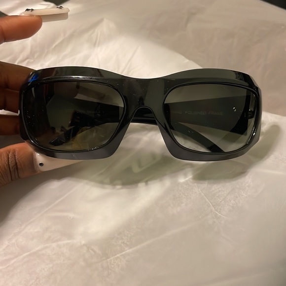 **NEVER WORN** Giant Vintage HOITY black Square Sunglasses y2k era - Picture 2 of 3